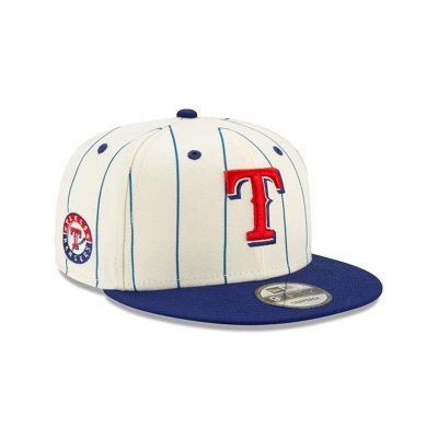 White Texas Rangers Hat - New Era MLB Pinstripe 9FIFTY Snapback Caps USA9382561